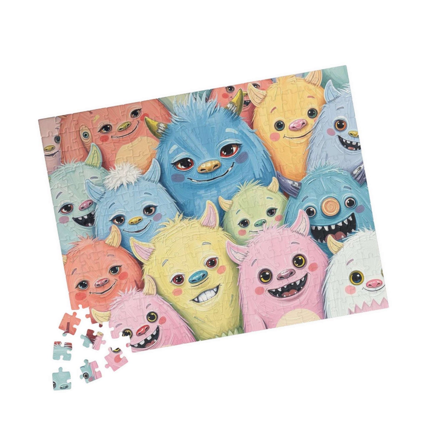 Cute Monster Collage Jigsaw Puzzle, Halloween Puzzle for Adults