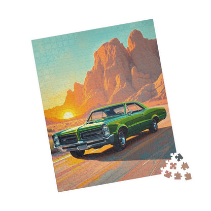 Vintage Car Sunset Puzzle, 110, 252, 520, 1014-piece 1966 GTO Auto Jigsaw Game, Nostalgic Gift, Family Game Night, Retro Vibe Car Enthusiast Puzzle The Puzzle Chest