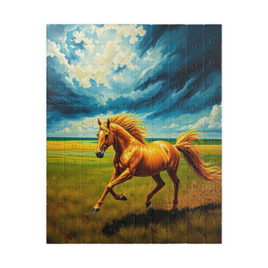 Majestic Running Horse Jigsaw Puzzle, Equestrian Gift for Animal Lover, Family Game Night, Solo Fun Mindfulness Activity, Home Entertainment 110 pcs (Vertical) Puzzle The Puzzle Chest