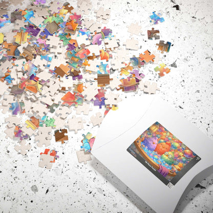 Pastel Bubble Chicken Puzzle – Whimsical Chickens in Rainbow Bubble Bath, Fairy-Tale Farm Animal Jigsaw Puzzle Puzzle The Puzzle Chest