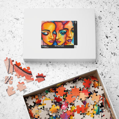 Blended Faces Abstract Jigsaw Puzzle (110-1014 Piece), Surreal Overlapping Watercolor Faces, Quiet Time Activity, Puzzle Lover Unique Gift Puzzle The Puzzle Chest