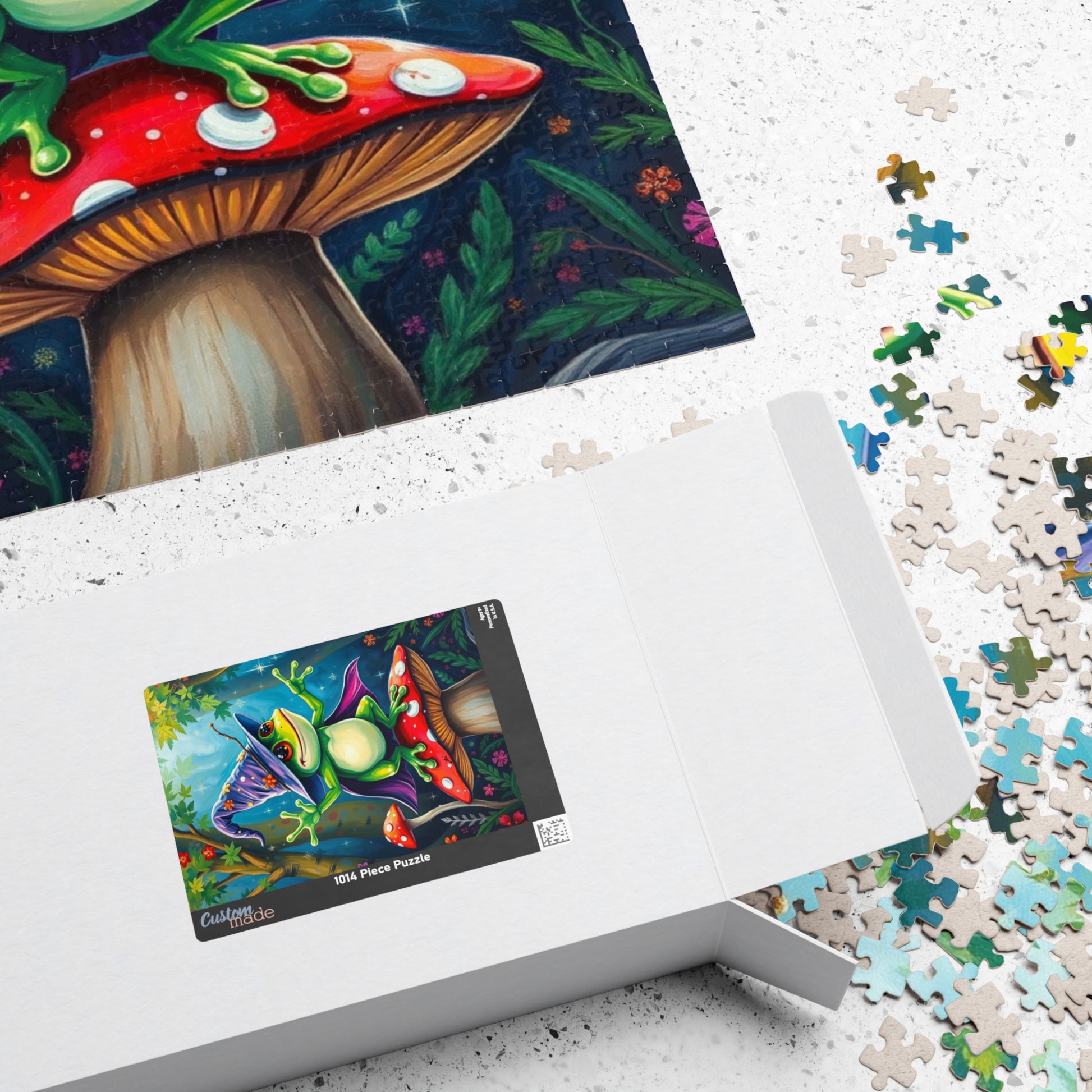 Whimsical Frog Puzzle, Colorful Nature Scene Jigsaw Gift for Adults, Fun Family Game Night, Home Entertainment Mindfulness Activity Puzzle The Puzzle Chest