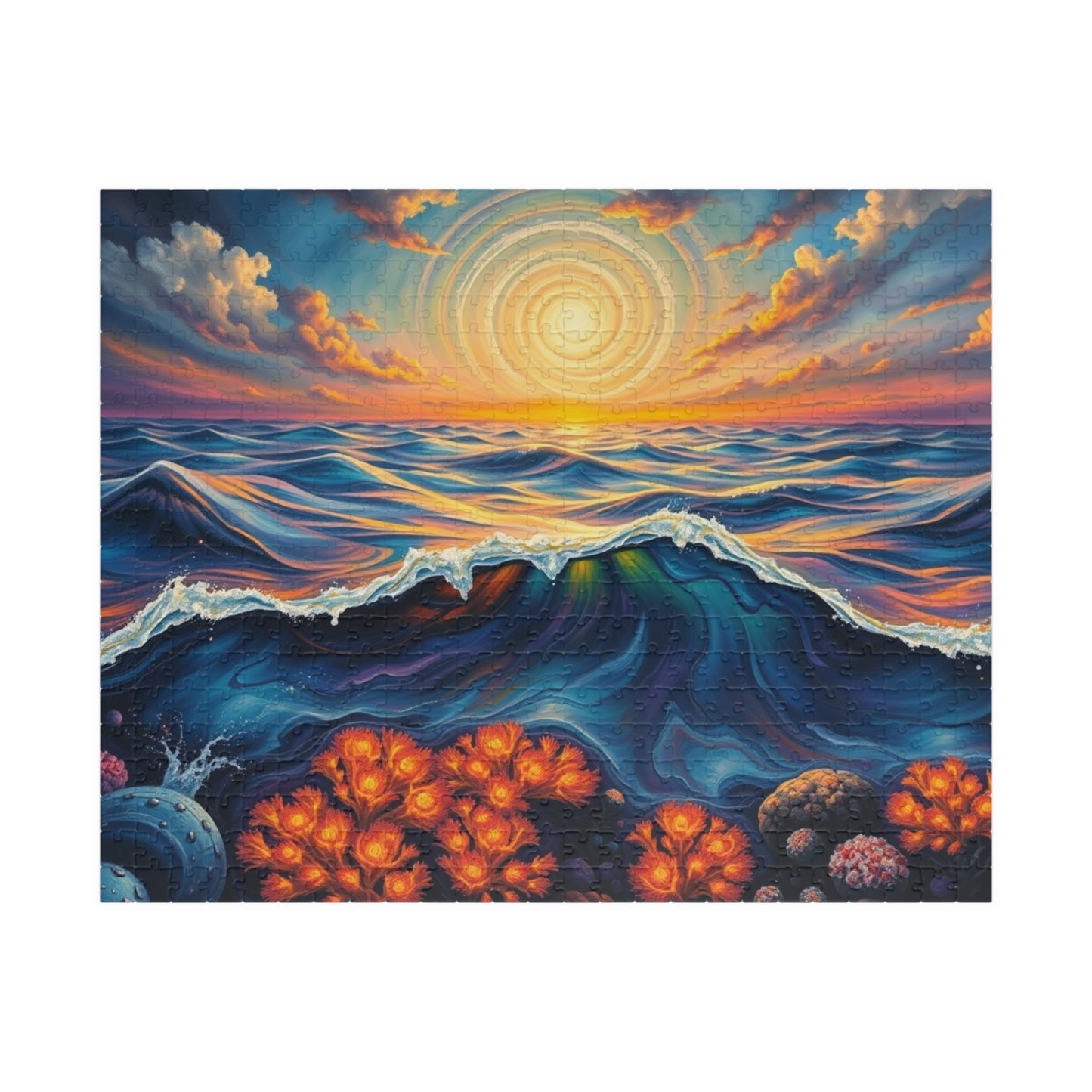 Ocean Sunset Jigsaw Puzzle, 110, 252, 520, 1014-piece Landscape, Family Game Night, Gift for Beach Lover and Friends 520 pcs (Horizontal) Puzzle The Puzzle Chest