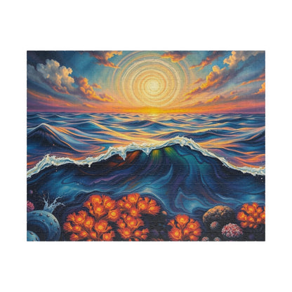Ocean Sunset Jigsaw Puzzle, 110, 252, 520, 1014-piece Landscape, Family Game Night, Gift for Beach Lover and Friends 520 pcs (Horizontal) Puzzle The Puzzle Chest