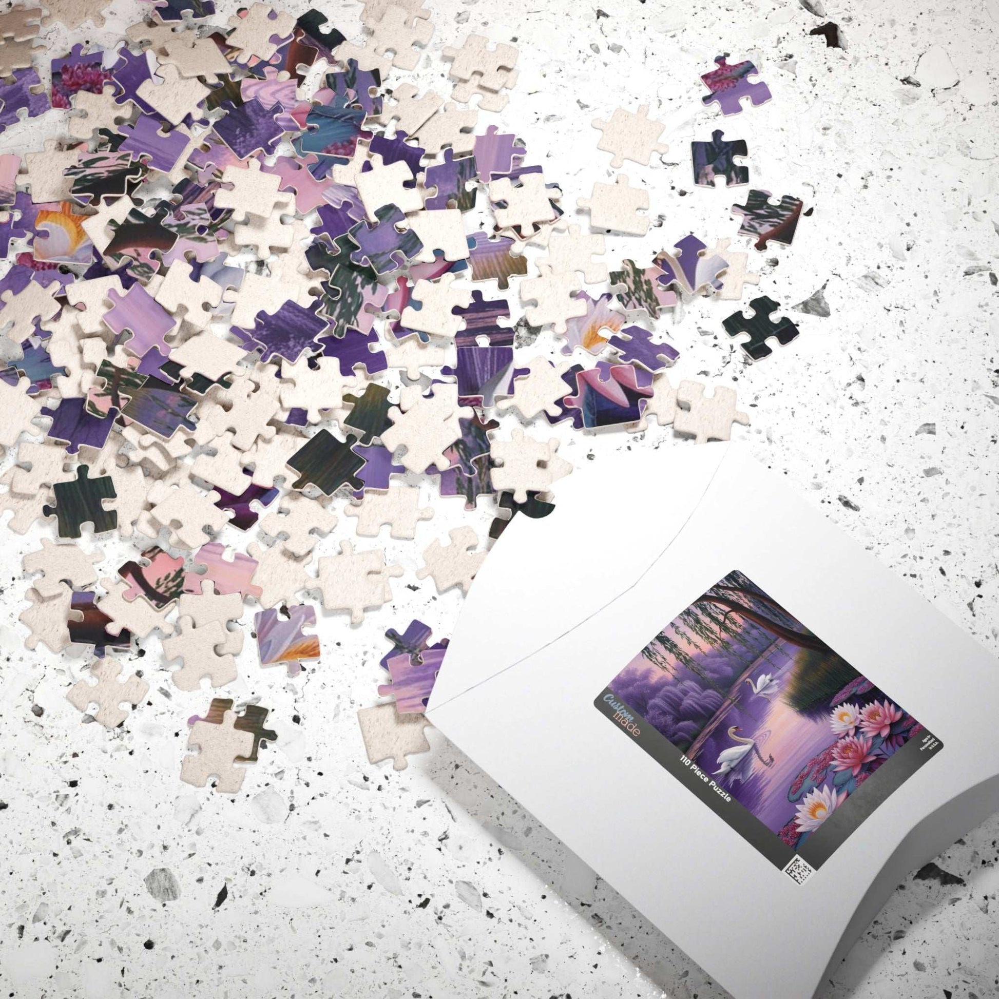 Serene Landscape Puzzle - Swans and Water Lilies - 110, 252, 520, 1014-piece, Gift for Nature Lovers, Family Fun Puzzle The Puzzle Chest