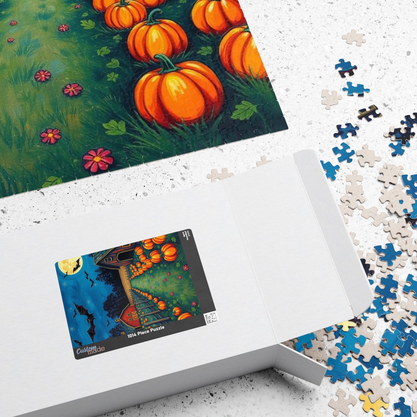 Haunted Pumpkin Patch Festive Halloween Jigsaw Puzzle, Ideal for Family Fun, Autumn Nights, Gift for Puzzle Lover, Cozy Home Activity