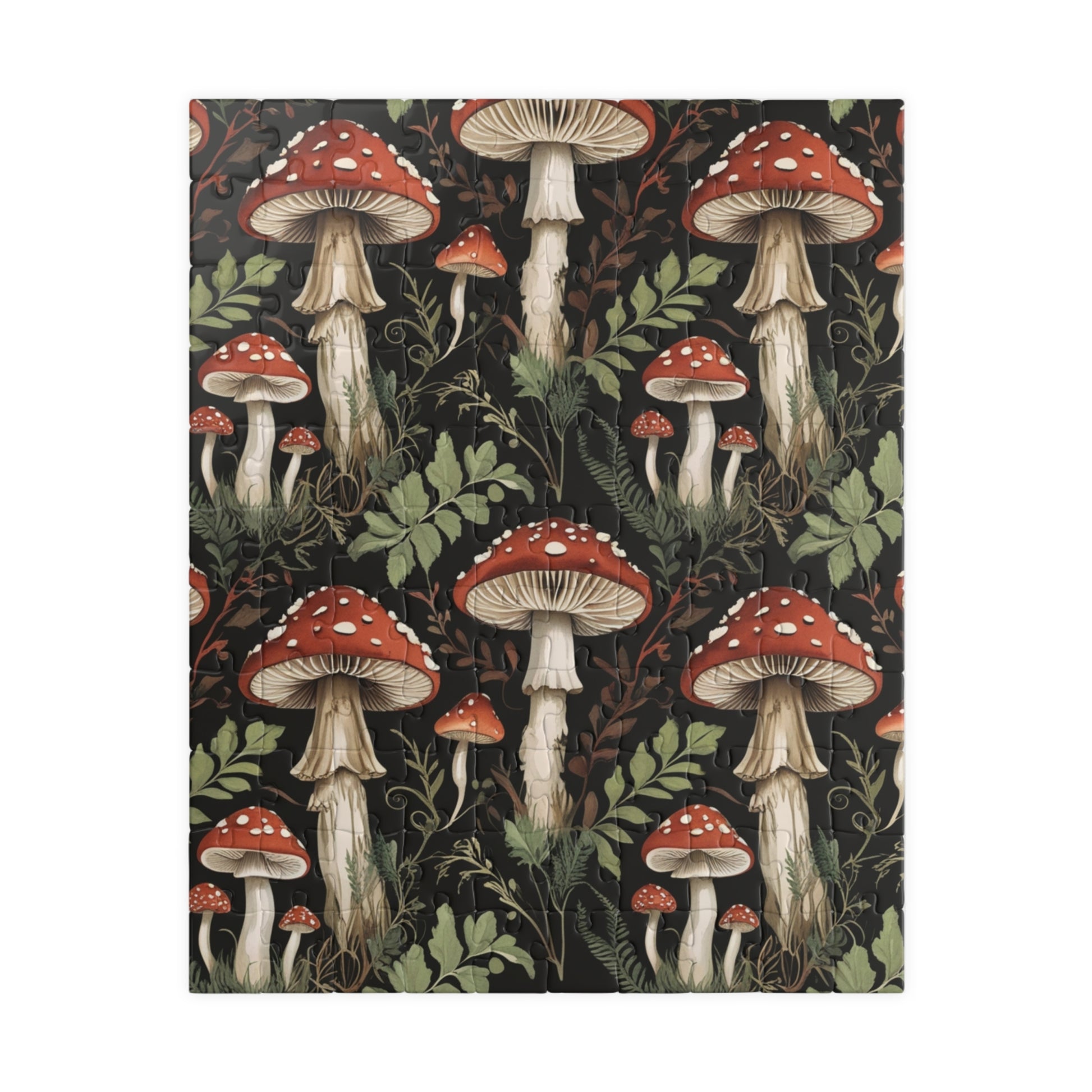 Vintage Mushroom Collage Jigsaw Puzzle, Nature Inspired Toadstool Art, Fun Fungi Game for Family Bonding, Puzzle Lover Best Unique Gift 110 pcs (Vertical) Puzzle The Puzzle Chest