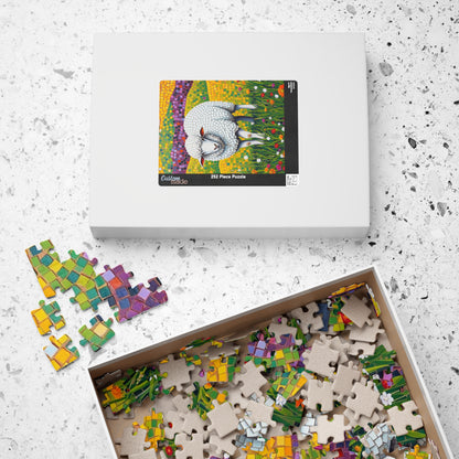 Mosaic Sheep Puzzle, Lamb Grazing in Colorful Flower Meadow, 110-1014-piece Animal Themed Jigsaw Game, Relaxing Hobby, Mindfulness Activity Puzzle The Puzzle Chest