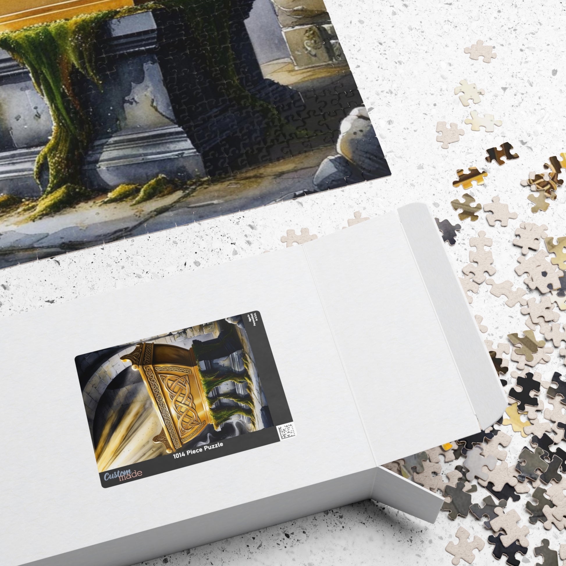 Religious Puzzle, Golden Ark Intricate Pattern Design, 520-Piece Jigsaw, Christian Home Decor, Divine Light Beam Art, Faith Based Gift Puzzle The Puzzle Chest