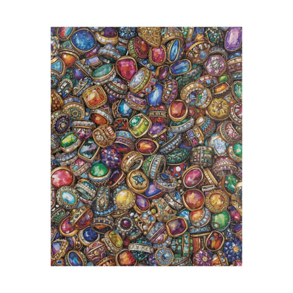 Sparkling Rings Collage Jigsaw Puzzle – Overlapping Gemstone Jewelry Puzzle The Puzzle Chest