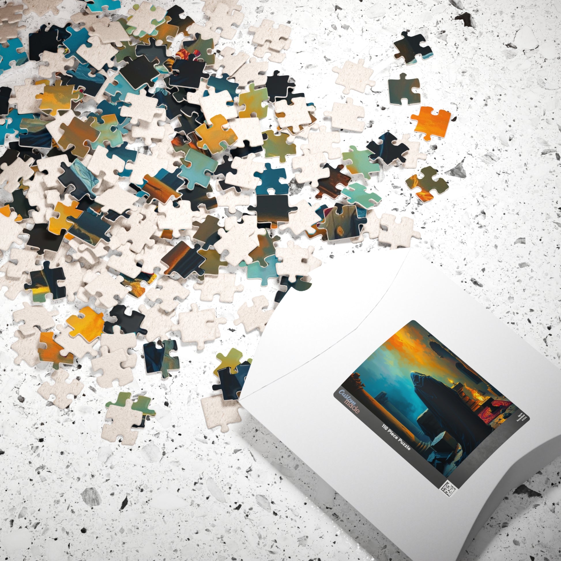 Gothic Jigsaw Puzzle, Dark Shadowy Cloaked Figure Altar Ruined Temple Torchlight Theme, 110 252 520 1014-piece, Wall Art Decor, Lore Gift Puzzle The Puzzle Chest