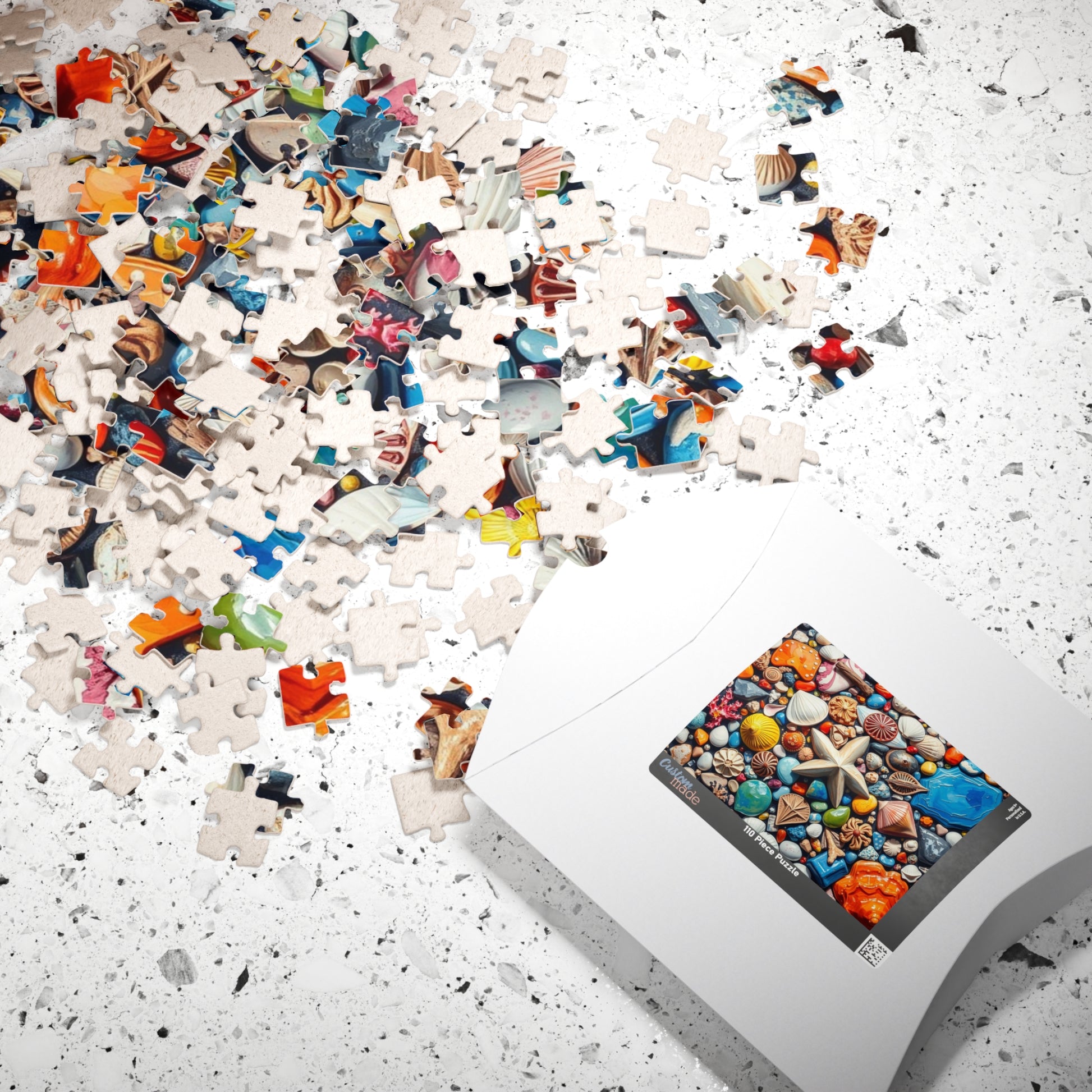 Coastal Keepsakes Jigsaw Puzzle - Seaside Treasure Summer Collage, Ocean-Themed Gift for Beach Lover, Friends, Family Game Brain Teaser Puzzle The Puzzle Chest