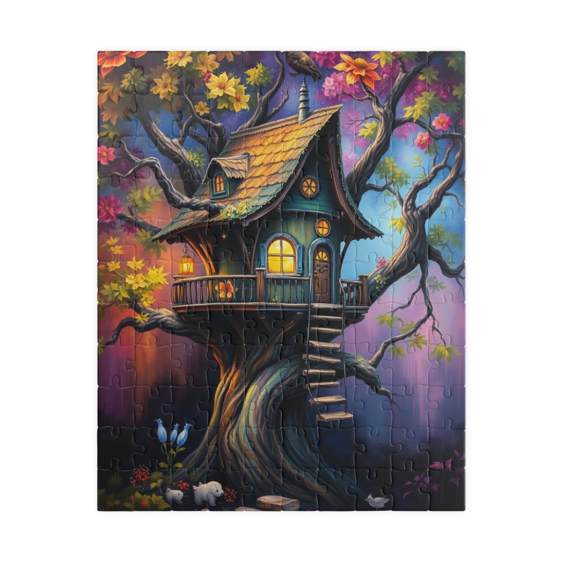 Charming Treehouse Jigsaw Puzzle for Adults, Puzzle Lover Holiday or Birthday Gift for Friends, Mindfulness Activity, Entertaining Pastime 110 pcs (Vertical) Puzzle The Puzzle Chest
