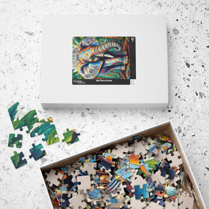 Majestic Mosaic Elephant Jigsaw Puzzle, Unique Mosaic Tile Artwork in a Jungle Setting, Challenging Animal Puzzle for Adults, Unique Gift Puzzle The Puzzle Chest
