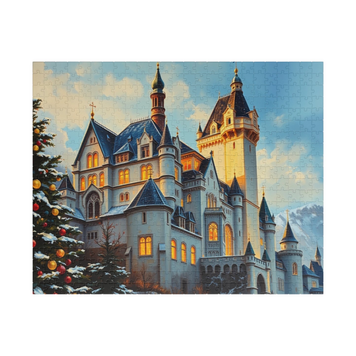 Neuschwanstein Castle Winter Jigsaw Puzzle, Snowy Bavaria Landscape Game, Famous Landmark Architecture, Travel Lover Best Unique Gift 520 pcs (Horizontal) Puzzle The Puzzle Chest