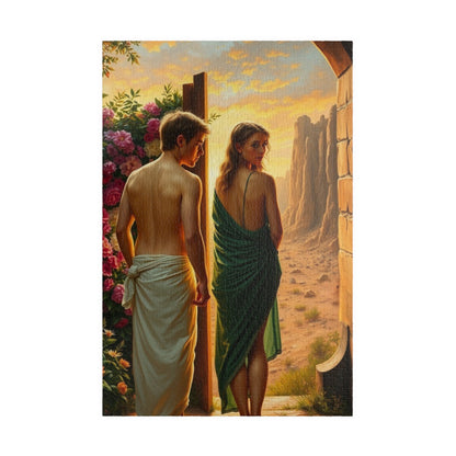 Religious Jigsaw Puzzle - Adam and Eve Leaving the Garden of Eden, Christian Puzzle Lover Gift for Friend, Mindful Family Activity, Solo Fun