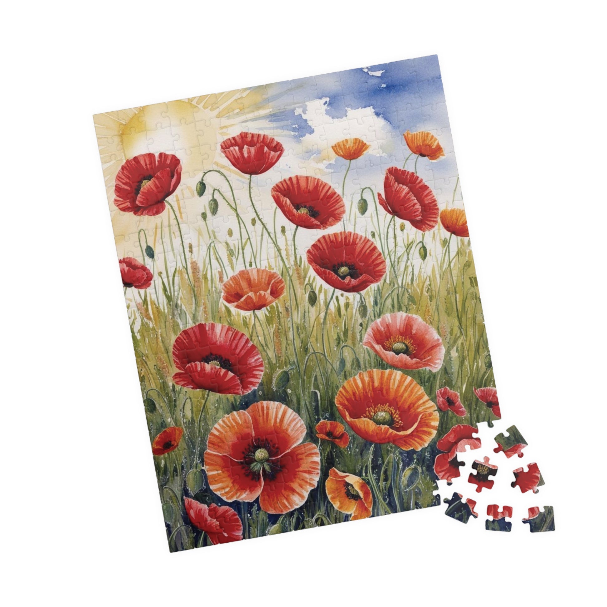 Poppy Field Jigsaw Puzzle, Impressionist Style Summer 110-1014 Piece Tabletop Game, Mindfulness Birthday Holiday Gift for Friends Puzzle The Puzzle Chest