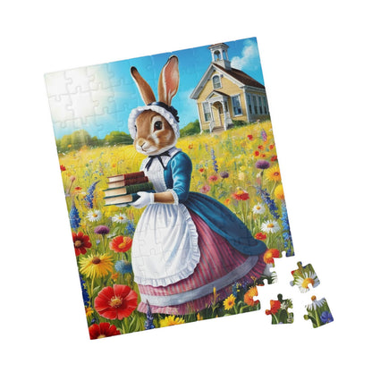 Whimsical Rabbit Jigsaw Puzzle, Charming Artwork for Book Lover, Easter Spring Puzzle Gift for Adults, Unique Fun Family Game Night Puzzle The Puzzle Chest