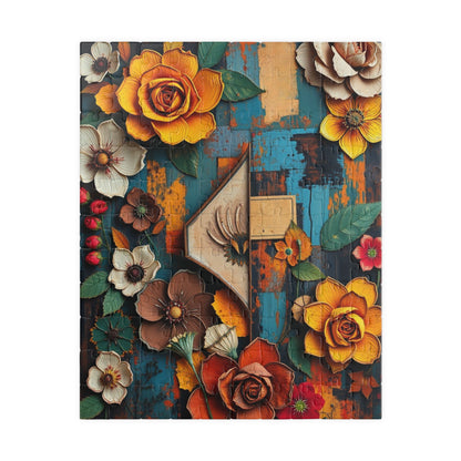 Abstract Floral Retro Jigsaw Puzzle 110 pcs (Vertical) Puzzle The Puzzle Chest