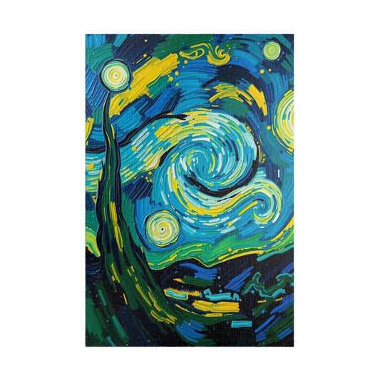 Starry Night Abstract Art Puzzle, Relaxing Jigsaw Game for Adults, 110/252/520/1014-Piece, Gift for Art Lover, Family Game Night or Solo Fun 1014 pcs (Vertical) Puzzle The Puzzle Chest