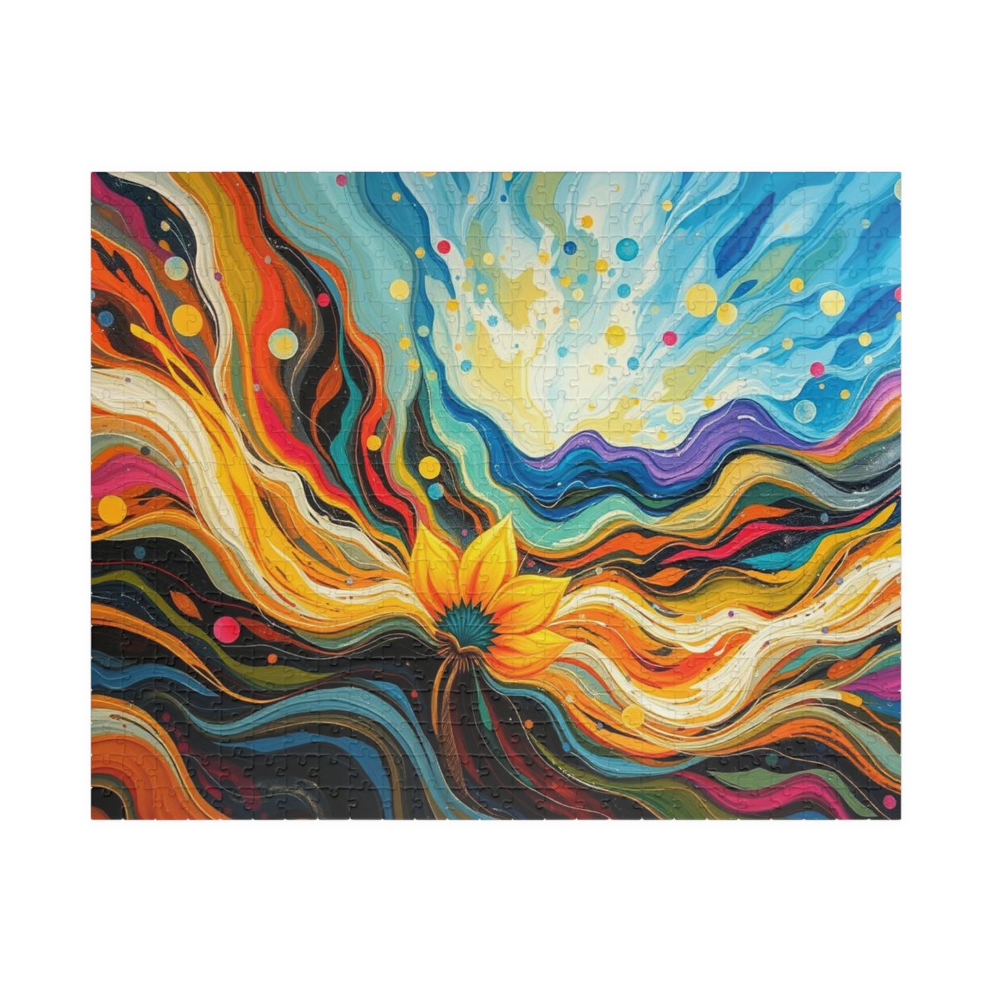 Colorful Abstract Landscape Puzzle | Fun Home Entertainment, Gift for Puzzle Lovers, Family Game Night, Mindfulness Brain Teaser 520 pcs (Horizontal) Puzzle The Puzzle Chest