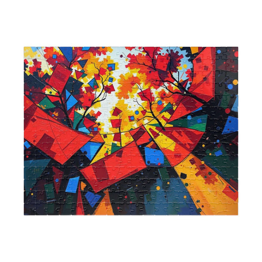 Vibrant Abstract Puzzle, Colorful Jigsaw for Family Game Night, Home Entertainment, Mindful Gift for Art Lovers, Brain Teaser 252 pcs (Horizontal) Puzzle The Puzzle Chest