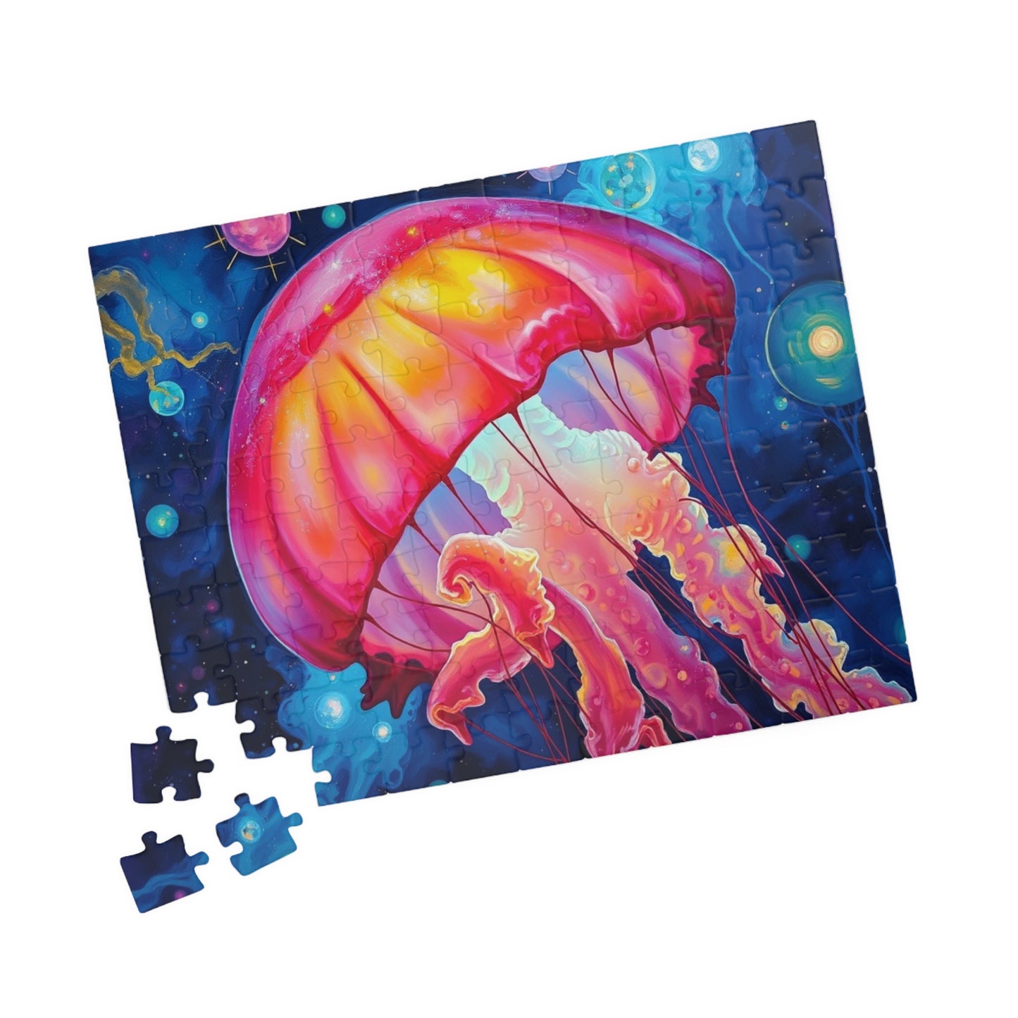 Colorful Jellyfish Jigsaw Puzzle, Vibrant Ocean Artwork, Family Game Night, Friend Gift for Sea Lovers, Fun Activity for Adults Puzzle The Puzzle Chest
