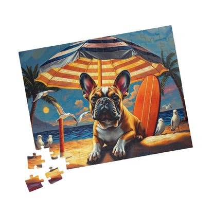 Beach Vibes Puzzle - French Bulldog, 110/252/520/1014-Piece, Fun Home Activity, Gifts for Dog Lovers, Family Game Night, Puzzle for Adults
