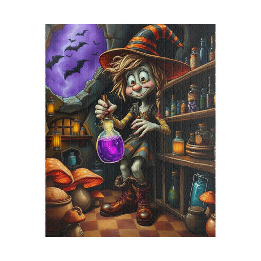 Witchy Potion Jigsaw Puzzle, Halloween Gift for Puzzle Lover, Indoor Adult Mindful Activity, Family or Solo Fun, Seasonal Home Decor