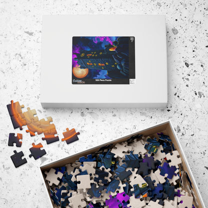 Ethereal Gothic Tower Puzzle, Electric Runes Black Cat Mystical Cauldron and Purple Mist, Magical Symbol Jigsaw Game, Fantasy Art Lover Gift Puzzle The Puzzle Chest