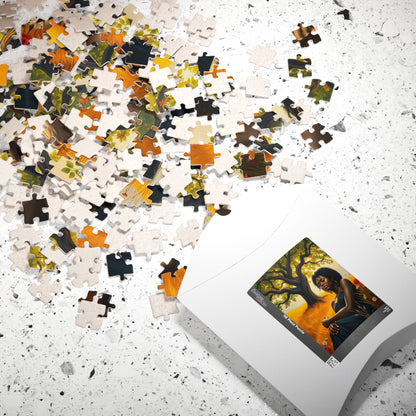 Sacred Summer - A Black Art Jigsaw Puzzle, Black Woman Under the Tree of Life, Serene Nature Scene, Afrocentric Gift for Puzzle Lovers Puzzle The Puzzle Chest