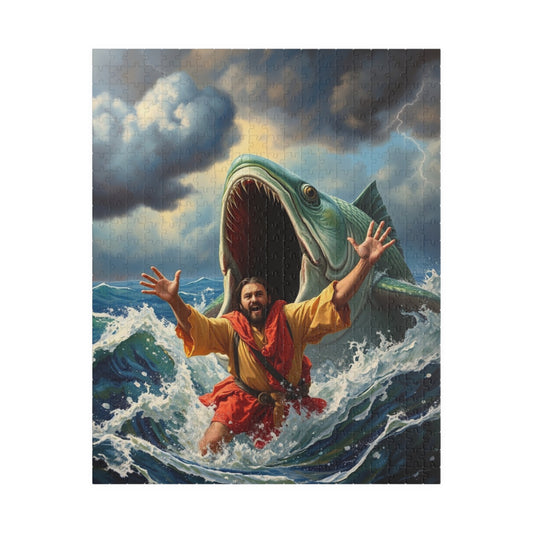 Christian Faith-Based Puzzle, Jonah and the Big Fish Epic Bible Story, Religious Jigsaw Game, Spiritual Gift for Puzzle Lover, Bible Puzzle 520 pcs (Vertical) Puzzle The Puzzle Chest