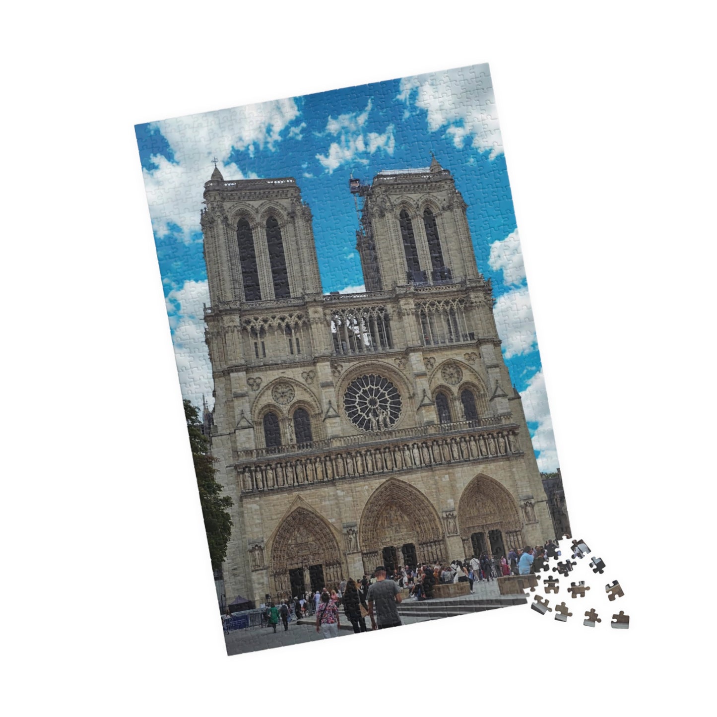 Notre Dame Cathedral Jigsaw Puzzle - Realistic Historical Landmark, Paris France Famous Monument Church, French Gothic Architecture 1014 pcs (Vertical) Puzzle The Puzzle Chest