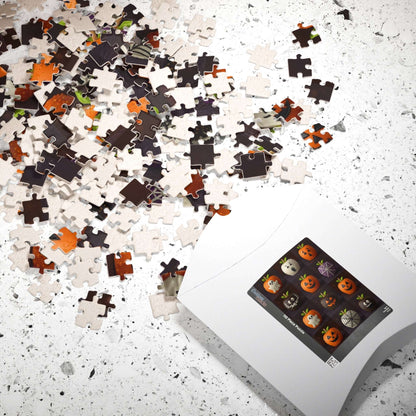 Halloween Candy Apple Jigsaw Puzzle – Grid of Decorative Candied Apples with Spooky Fun Designs Puzzle The Puzzle Chest