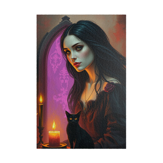 Gothic Witch Jigsaw Puzzle for Adult, Unique Gift for Fantasy Dark Art Lover and Puzzle Enthusiast, Mindful Activity, Quiet Leisure Solo Fun 1014 pcs (Vertical) Puzzle The Puzzle Chest
