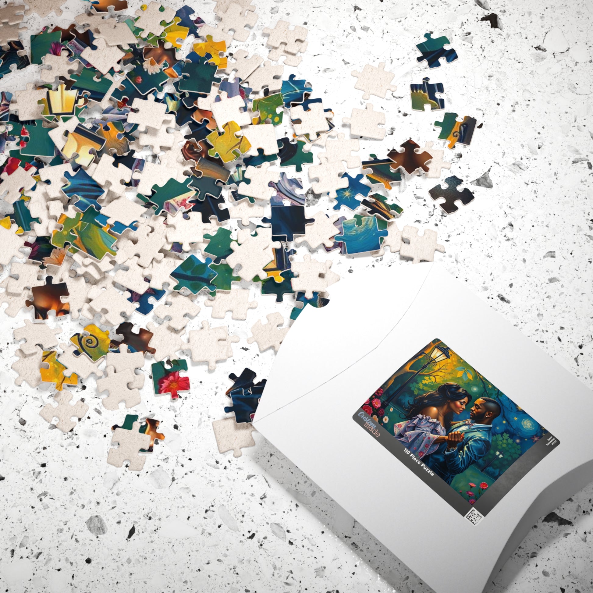 Romantic Black Couple Puzzle, Afro American Art Jigsaw Puzzle for Adult Home Entertainment, Family Night, Puzzle Lover Best Gift for Friends Puzzle The Puzzle Chest