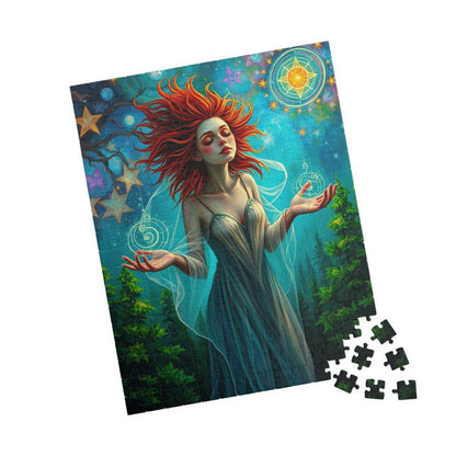Otherworldly Witch Puzzle, 110-1014 Piece Galaxy and Forest Scene Jigsaw Game, Fantasy Art, Family Activity, Puzzle Lover Gift, Relaxation