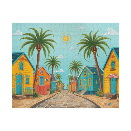 Beach House Village Puzzle - Seaside Town Jigsaw Game 520 pcs (Horizontal) Puzzle The Puzzle Chest