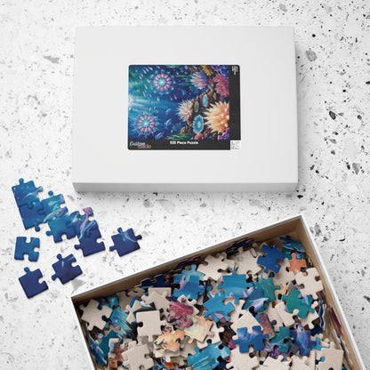 Trippy Ocean Jigsaw Puzzle, Radiant Coral Reef Mandala Puzzle, Bioluminescent Sea Creatures, 110 252 520 1014-Piece Puzzle for Adults, Hobby Puzzle The Puzzle Chest