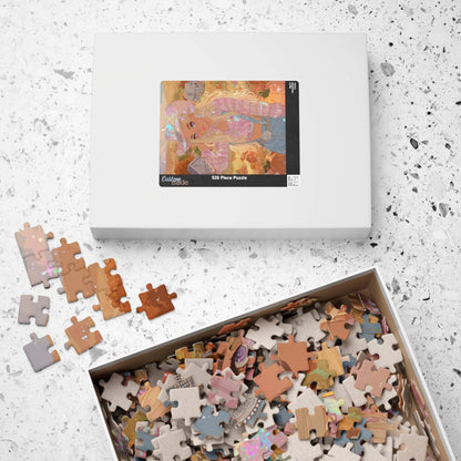 2000s Autumn Cowgirl Jigsaw Puzzle - Glittery Harvest, Retro Y2K Illustration, Holiday Birthday Gift for Puzzle Lover Puzzle The Puzzle Chest