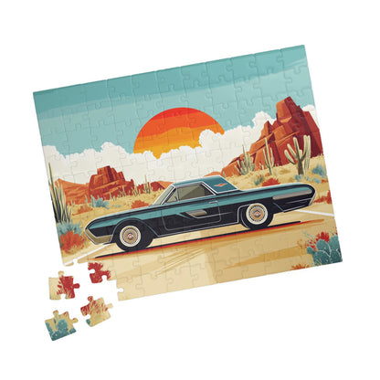 Retro Muscle Car Desert Sunset Puzzle | 110-1014 Piece Jigsaw