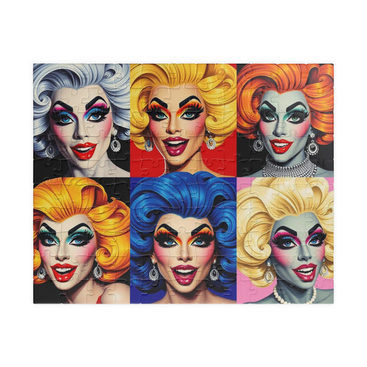 Vibrant Drag Queen Puzzle - Fun Home Activity, Unique Gift for Friends, Family Bonding, LGBTQ+ Celebration, Colorful Decor for All Occasions 110 pcs (Horizontal) Puzzle The Puzzle Chest