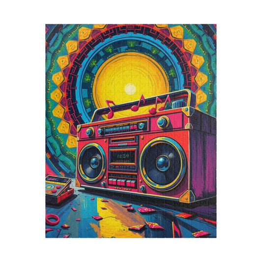 Retro Boombox Puzzle - 110 to 1014 Piece Pop Art Jigsaw Game, Music Lover Gift for Friend, Home Entertainment, Game Night Fun, 80s Nostalgia 520 pcs (Vertical) Puzzle The Puzzle Chest