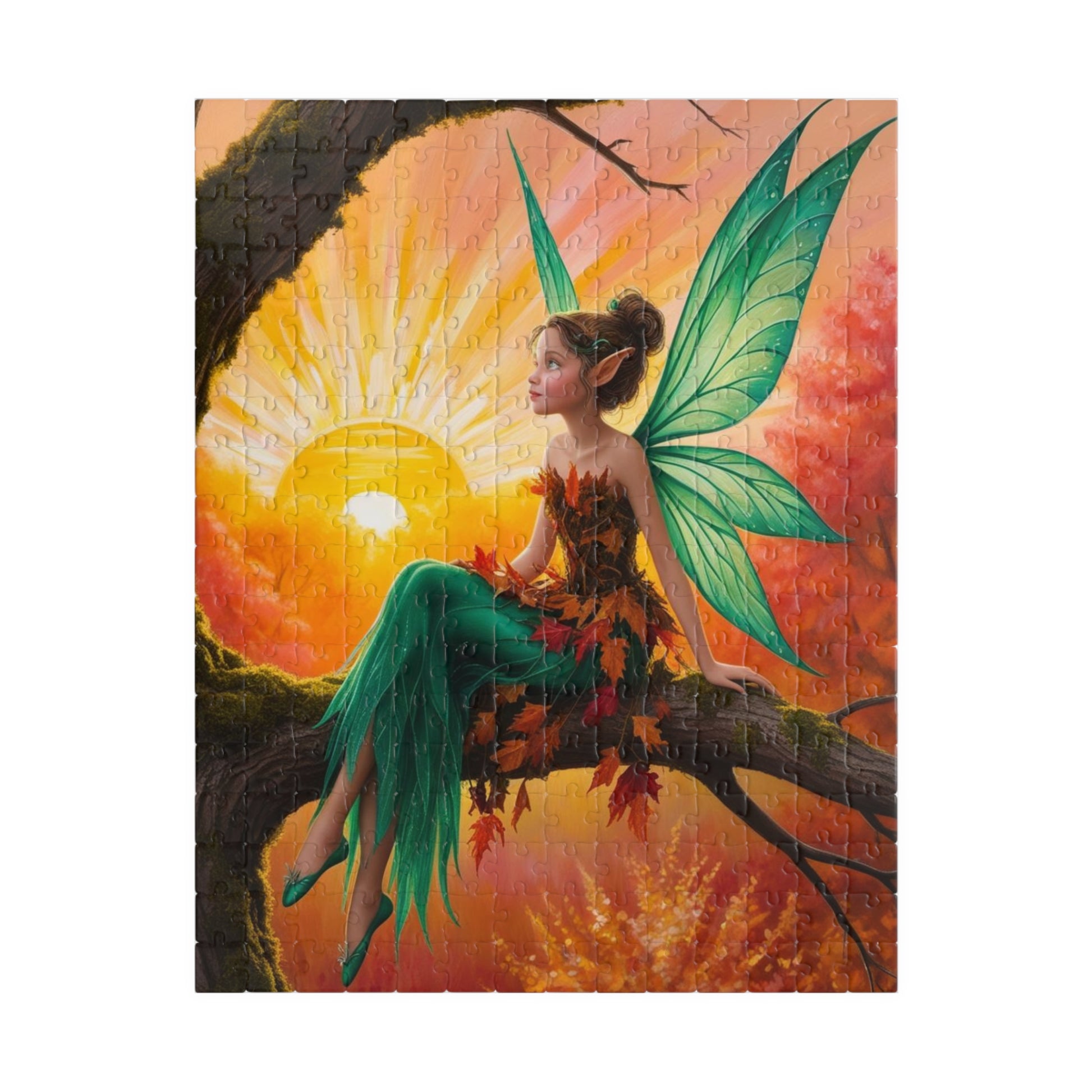 Fairy Jigsaw Puzzle, Mystical Woodland Fairy Sunrise Scene, Ideal for Solo Fun or Family Activity, Fantasy Lover Holiday Birthday Gift for Friends 252 pcs (Vertical) Puzzle The Puzzle Chest