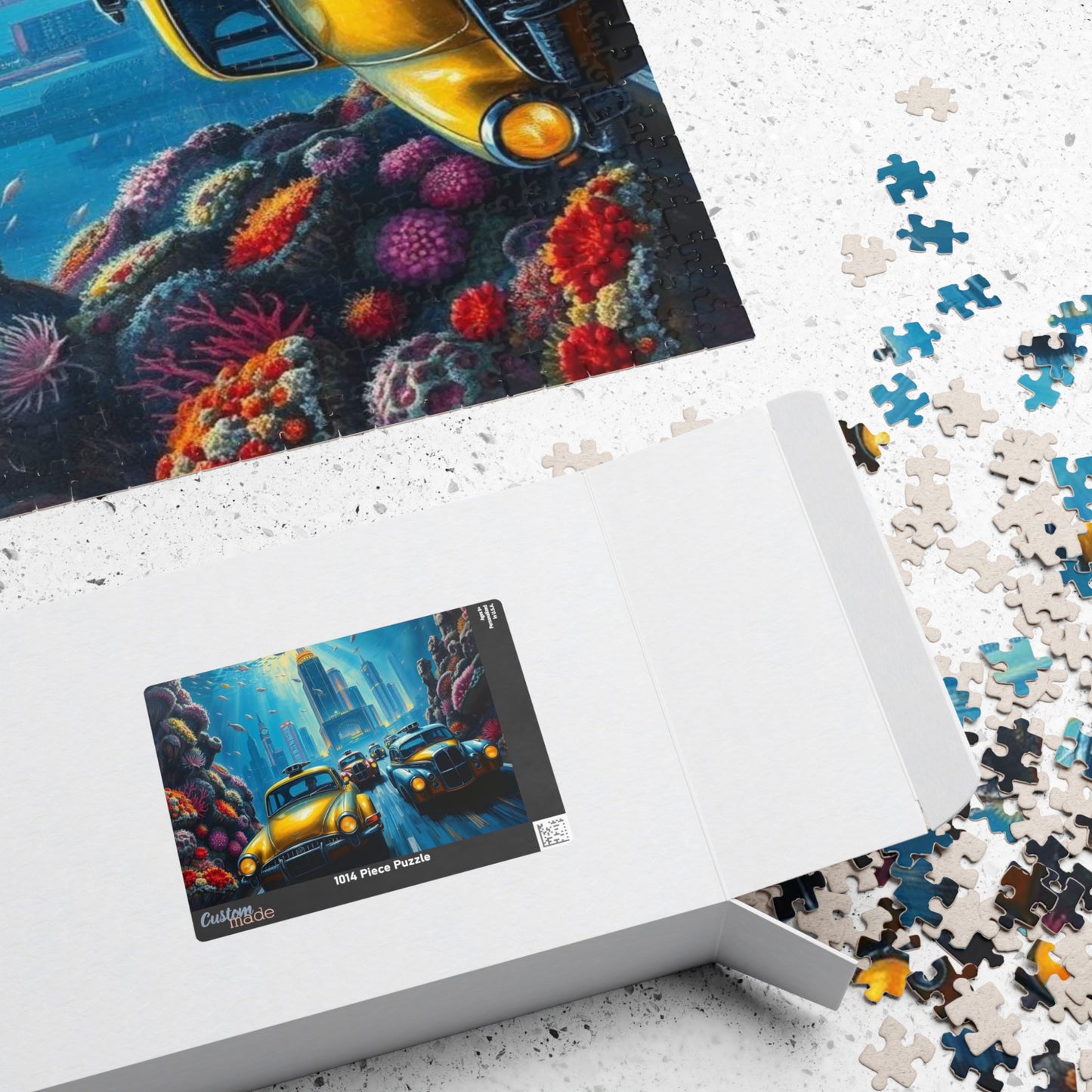 Vintage Car Puzzle - Underwater Cityscape Jigsaw Game, Urban Art Puzzle The Puzzle Chest