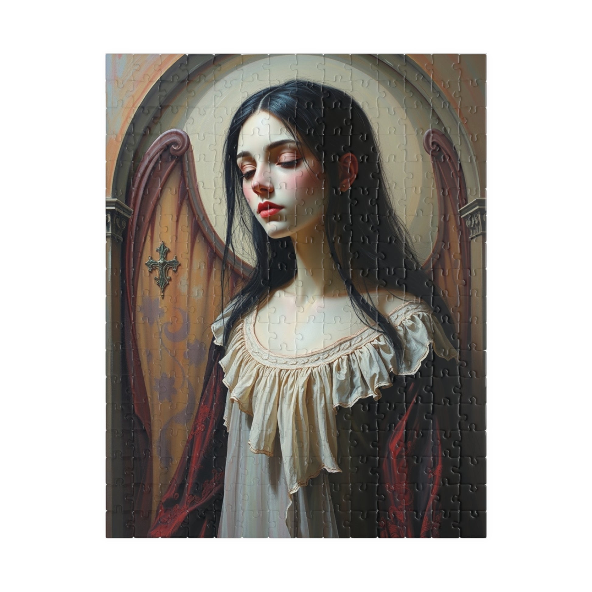 Artistic Portrait Puzzle, Unique Jigsaw Puzzle for Adults, Perfect Gift for Gothic Art Lover and Puzzle Enthusiast, Mindfulness Activity 252 pcs (Vertical) Puzzle The Puzzle Chest