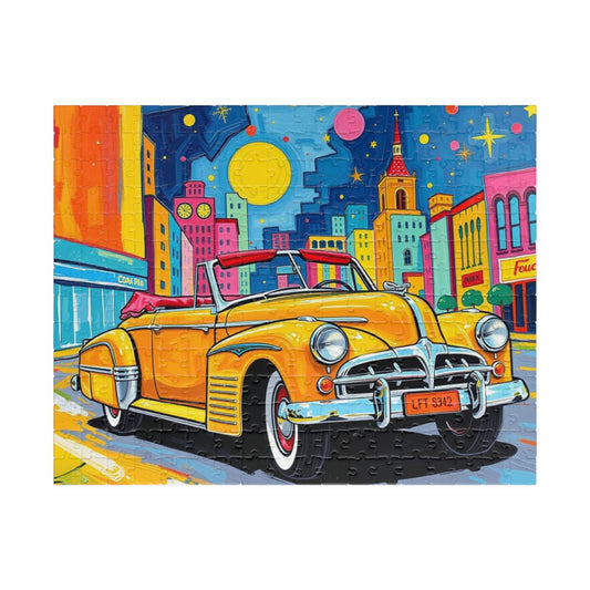 Vintage Car Jigsaw Puzzle - Pop Art Nostalgic Artwork for Family Fun, Perfect for Car Lovers, Game Night, Gift Idea, Home Entertainment 252 pcs (Horizontal) Puzzle The Puzzle Chest