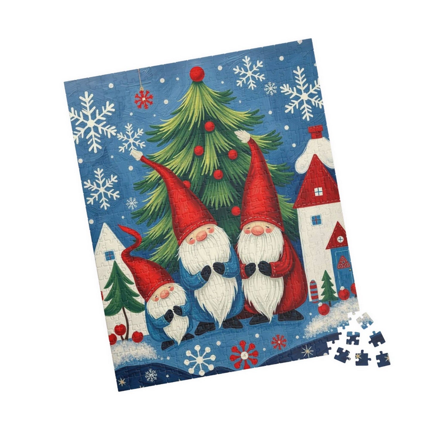 Nordic Christmas Caroling Gnomes – Scandinavian Folk Winter Holiday Jigsaw Puzzle 520 pcs (Vertical) Puzzle The Puzzle Chest