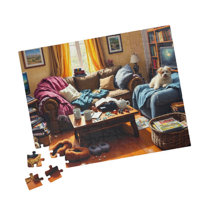 Jigsaw Puzzle for Adults, Messy Cluttered Living Room Scene, Fun Family Activity, Home Decor, Relaxation Gift, Puzzle Challenge, Interactive