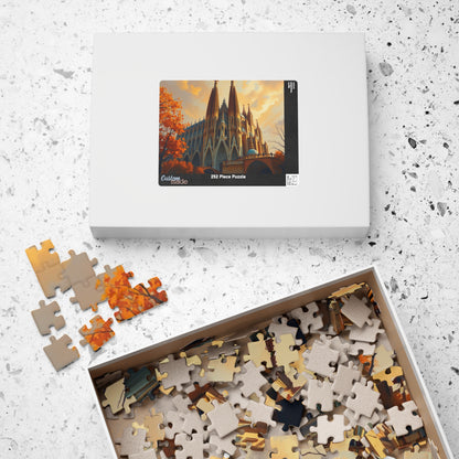 Autunm Sagrada Familia Puzzle, Famous Landmark Iconic Barcelona Church, Travel-inspired Jigsaw, Architecture Lover Gift, Mindful Activity Puzzle The Puzzle Chest